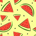 Seamless pattern. Image of a watermelon. Vector graphics. Royalty Free Stock Photo
